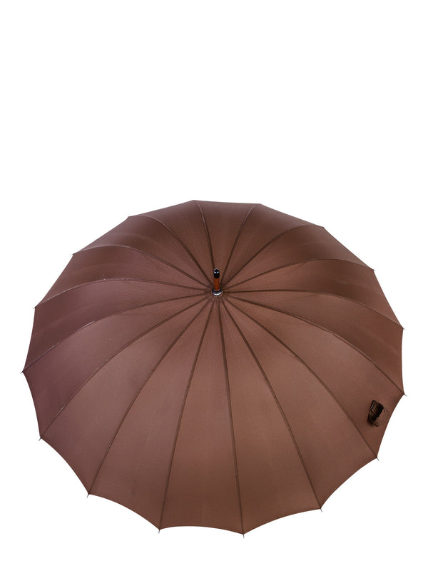 Belami par Knirps Parapluie à 16 Panneaux avec Poignée et Manche en Bois - Brun