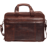 Mancini BUFFALO Double Compartment Top Zipper 15.6” Laptop / Tablet Briefcase - Brown