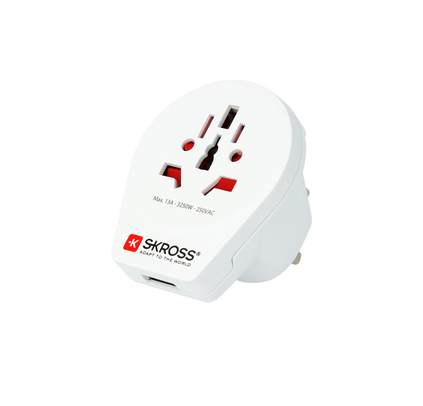 SKROSS Adaptateur pour Angleterre USB - Blanc