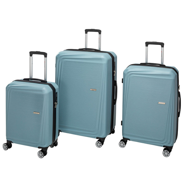 Mancini Sydney Collection 3-Piece Lightweight Spinner Luggage Set - Blue