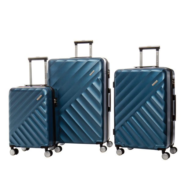 American Tourister Crave Collection Ensemble de 3 valises extensibles spinner - Bleu