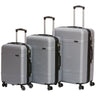 Mancini Perth Collection Lightweight Spinner Luggage Set - Silver